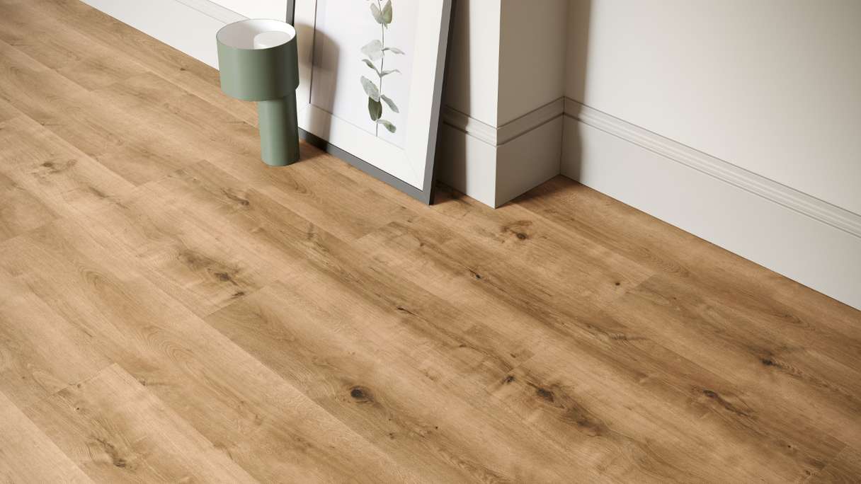 planeo Rigid Click Vinyl - SolutionX 2in1 Oak Natural Brown | Impact sound insulation integrated (ECF-0086)