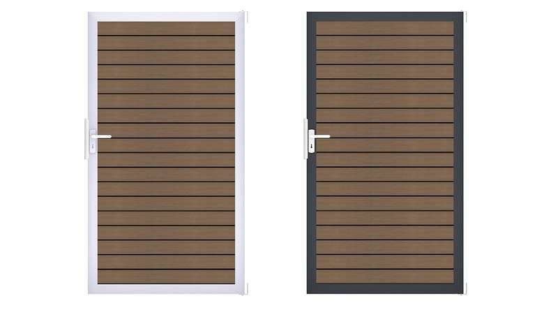 planeo Gardence Trendy – BPC Rhombus Universal Gate – Teak co-extruded with aluminium frame 100 x 180 x 4 cm