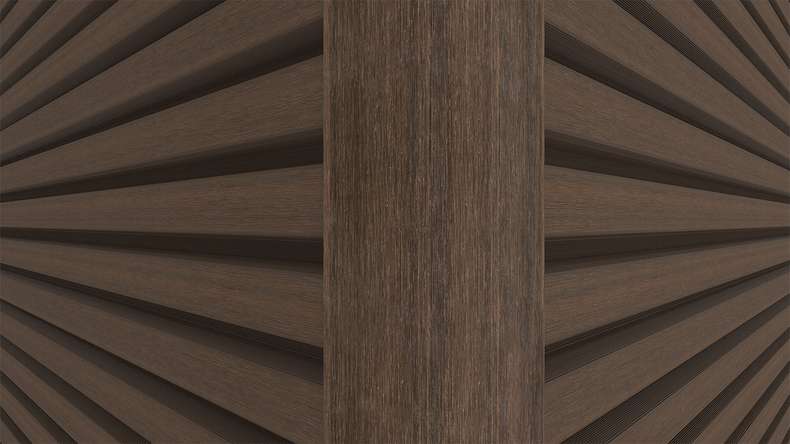 planeo LINEA – Aluminium CoEx external corner profile, Ipe Brown, 3000 x 66 x 66 mm