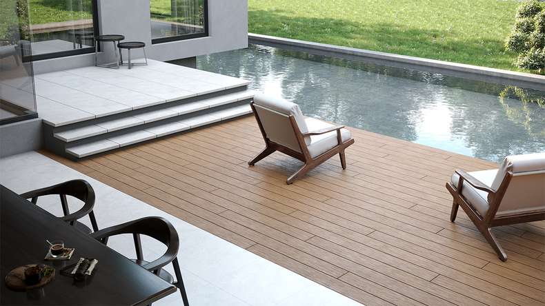 planeo TitanWood - solid plank dark brown antique aged/brushed