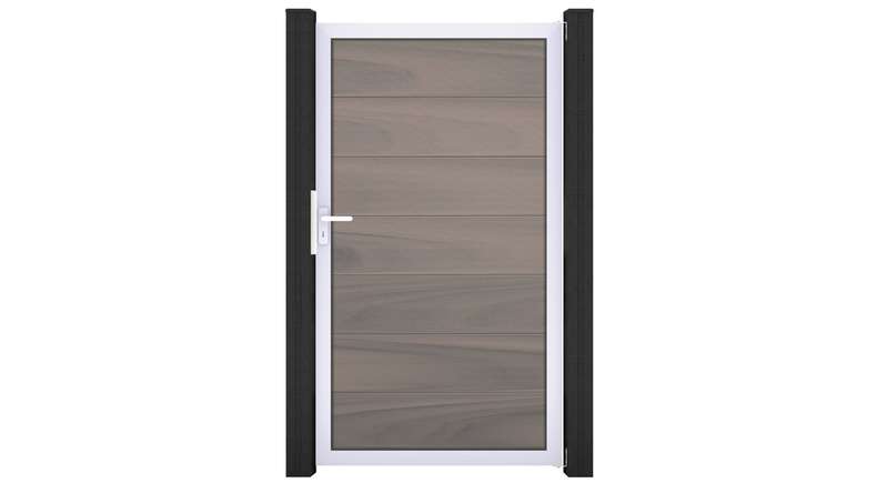 planeo Solid Grande - universal door Bi-Color co-ex with silver aluminium frame 180x100x4cm