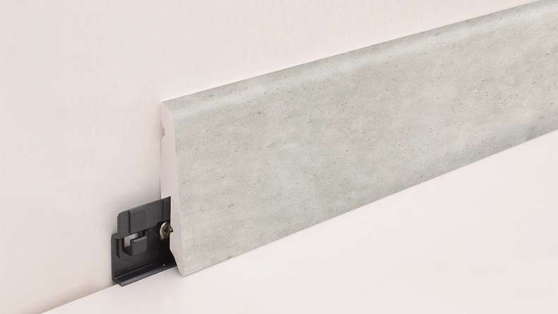 planeo skirting board SolutionX 2in1 - 2400 x 14 x 58 mm light concrete grey (SL0099)