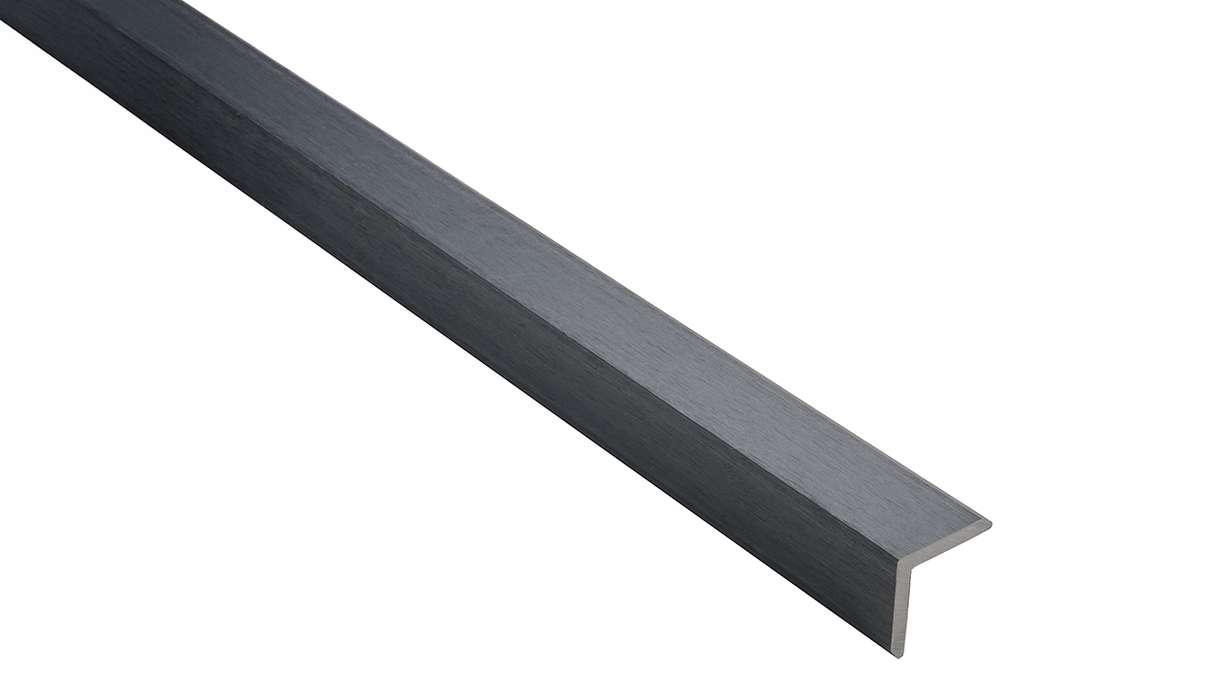 planeo WPC co-extruded façade corner bracket, Grey – 2900 x 45 x 45 mm