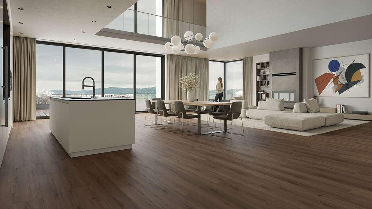 planeo Rigid Click Vinyl - HOMEtec Pro 50 IXPE Natural Brown Oak | Impact sound insulation integrated (RP-G50-2)