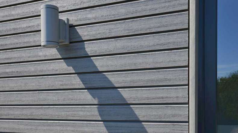 planeo Fassado - WPC rhombus strip facade cladding graphite grey