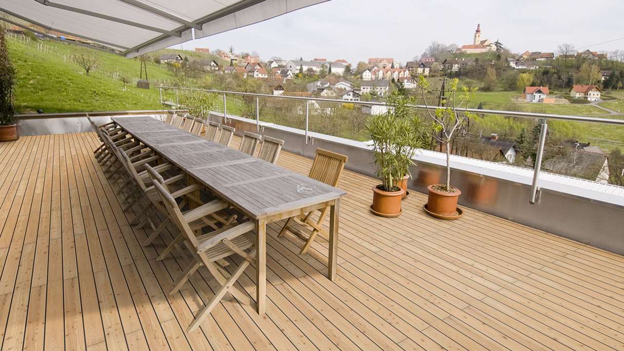 TerraWood wooden decking - Canadian larch - smooth on both sides