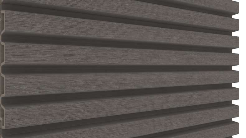 planeo LINEA Slim – WPC CoEx cladding, dark grey, 2900 x 215 mm