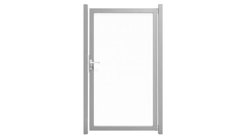 planeo Gardence Flair – Glass privacy gate with aluminium frame, 100 x 180 cm