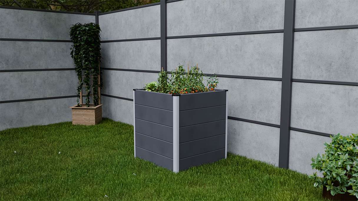 planeo BPC raised bed Cube - anthracite | DB703 70 x 70 x 75 cm
