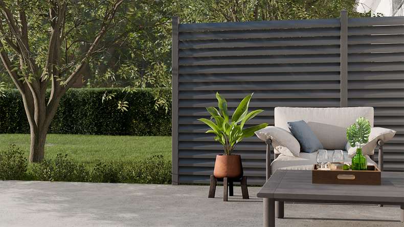 planeo Gardence Metallic Rhombus - Aluminium Garden Fence Square Anthracite | DB703