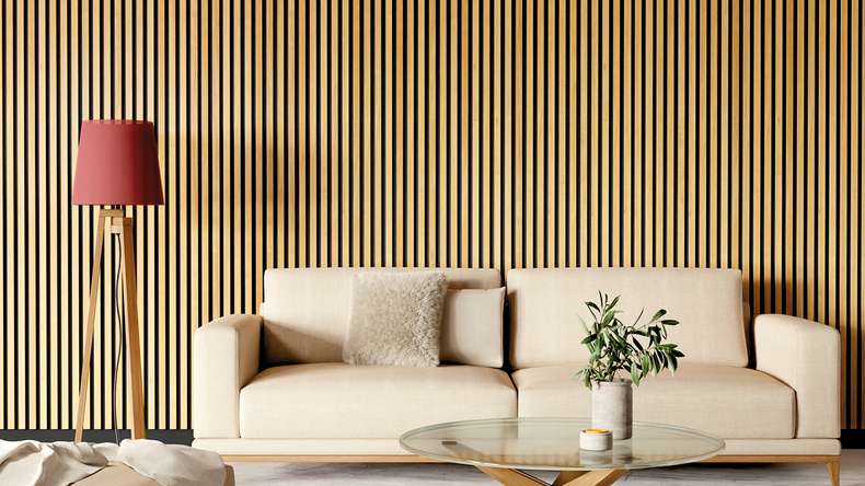 Skaben acoustic panels SilentWall Comfort - light brown oak - 250 x 30 cm