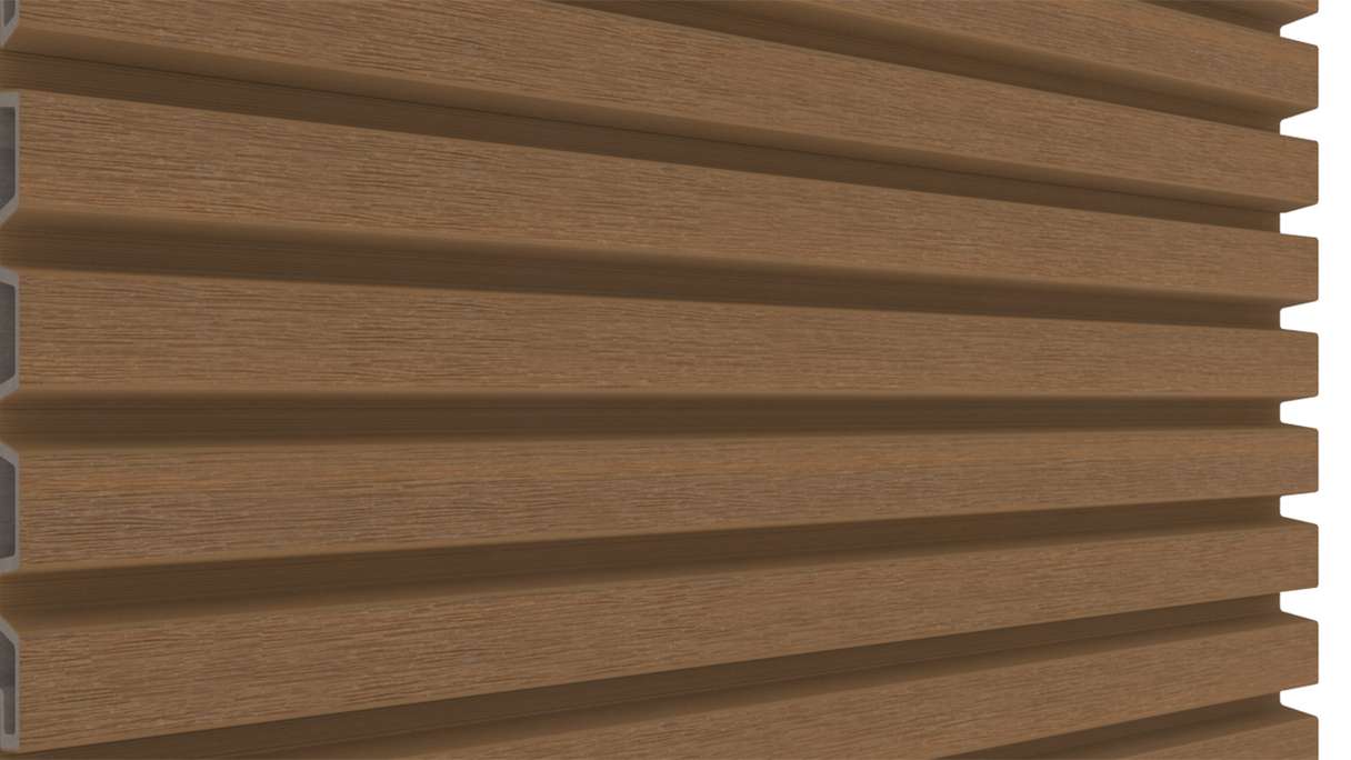 planeo LINEA Slim – WPC CoEx cladding, Burma Teak, 2900 x 215 mm