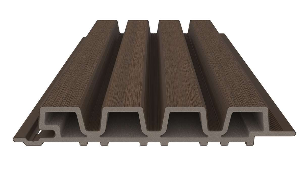 planeo LINEA Slim – WPC CoEx cladding, Ipe Brown, 2900 x 215 mm