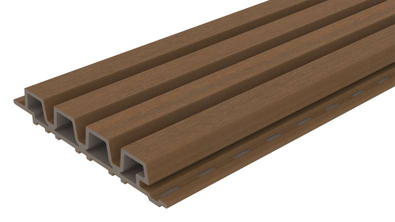 planeo LINEA Slim – WPC CoEx cladding, Burma Teak, 2900 x 215 mm