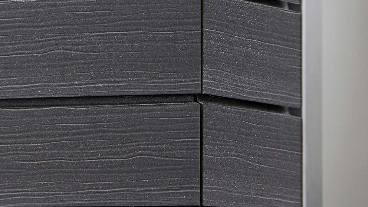 planeo Fassado - WPC rhombus strip facade cladding Prime basalt grey
