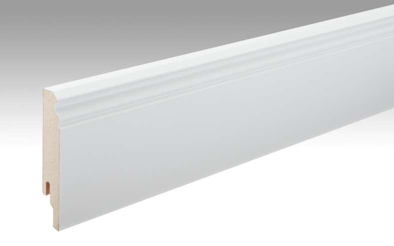 MEISTER skirting boards Uni white glossy DF 324 - 2380 x 100 x 18 mm (200002-2380-00324)
