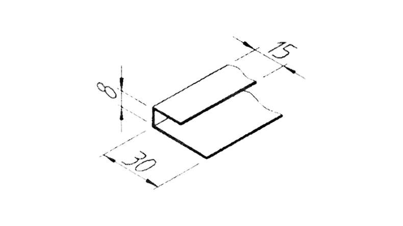 planeo VinyTec U-starter and end profile 6000 x 15 x 8 x 30 mm