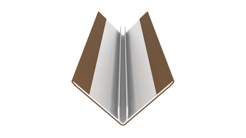 planeo LINEA – Aluminium CoEx external corner profile, Burma Teak, 3000 x 66 x 66 mm