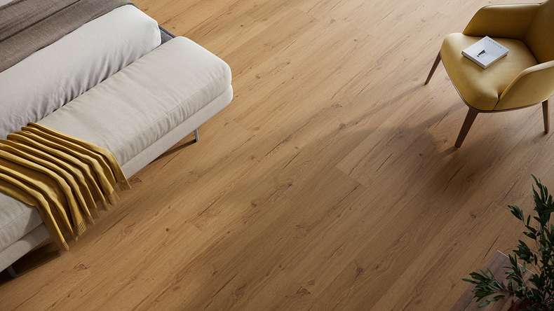 planeo Rigid Click Vinyl - HOMEtec Pro 50 IXPE Golden Nature Oak | Impact sound insulation integrated (RP-E50-2)