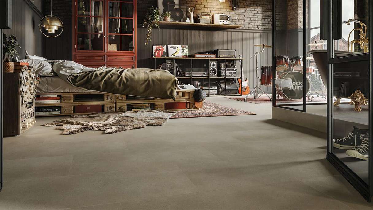 MEISTER design flooring dryback vinyl DB 155 - 20210 Mellow gold stone pore structure (400058-0914457-20210)