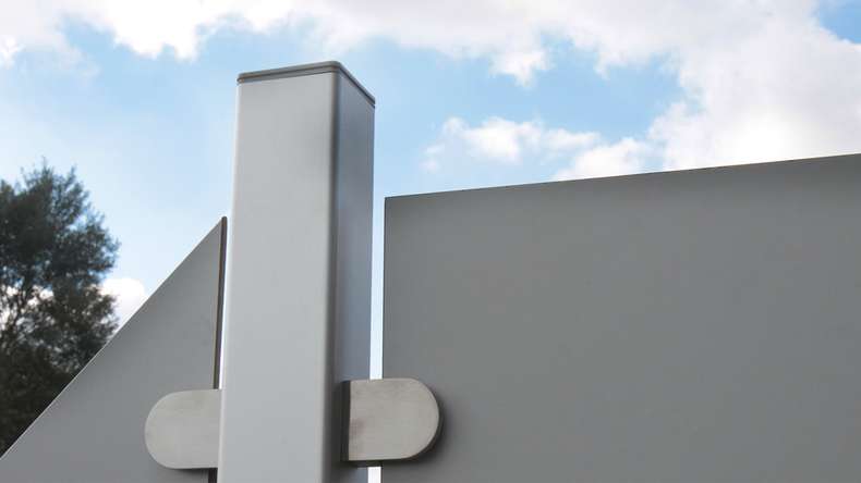 planeo Gardence Resistant - HPL privacy fence upright plain grey 90 x 180cm