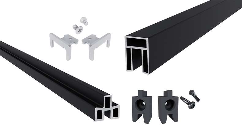 planeo LINEA – Anthracite aluminium start and end profile for standard elements