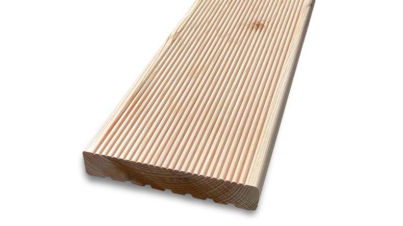 TerraWood wooden decking - Douglas fir Canadian - grooved / grooved