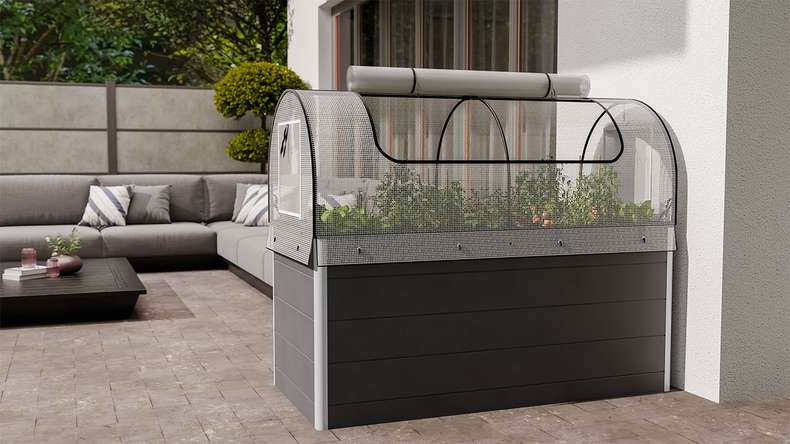 planeo Raised Bed Top Net PE - White 149.9 x 69.4 x 62 cm