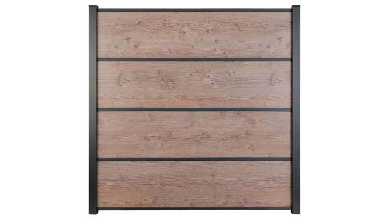 planeo Gardence Resistant - HPL plug-in fence wood look 180 x 183 cm