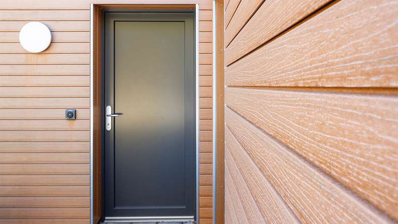 planeo Fassado - WPC rhombus strip facade cladding Prime amber brown