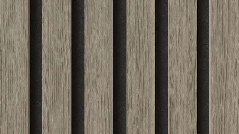 planeo acoustic panels - grey oak 2480 x 600 x 21.5 mm | fire-retardant