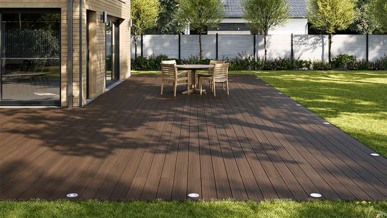 planeo AntikWood WPC decking board solid - brown 3m antique aged