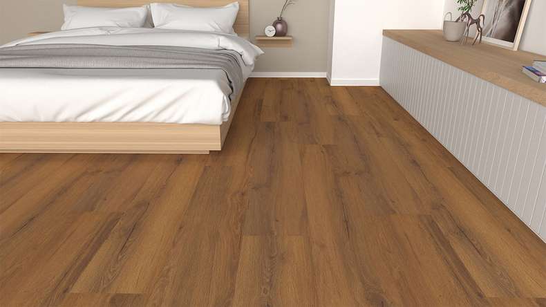 planeo design flooring for gluing - Eco Home&Health Rustic Oak Brown | synchronised embossing (LO-ED-02)