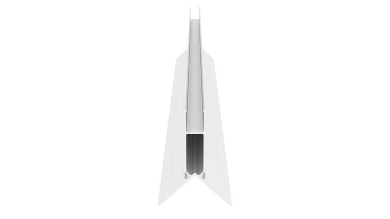 planeo LINEA – Aluminium CoEx external corner profile, light grey, 3000 x 66 x 66 mm