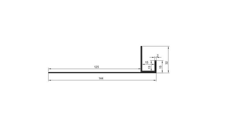 planeo aluminium connection profile - AN 15mm mounting 3000mm length aluminium-natural