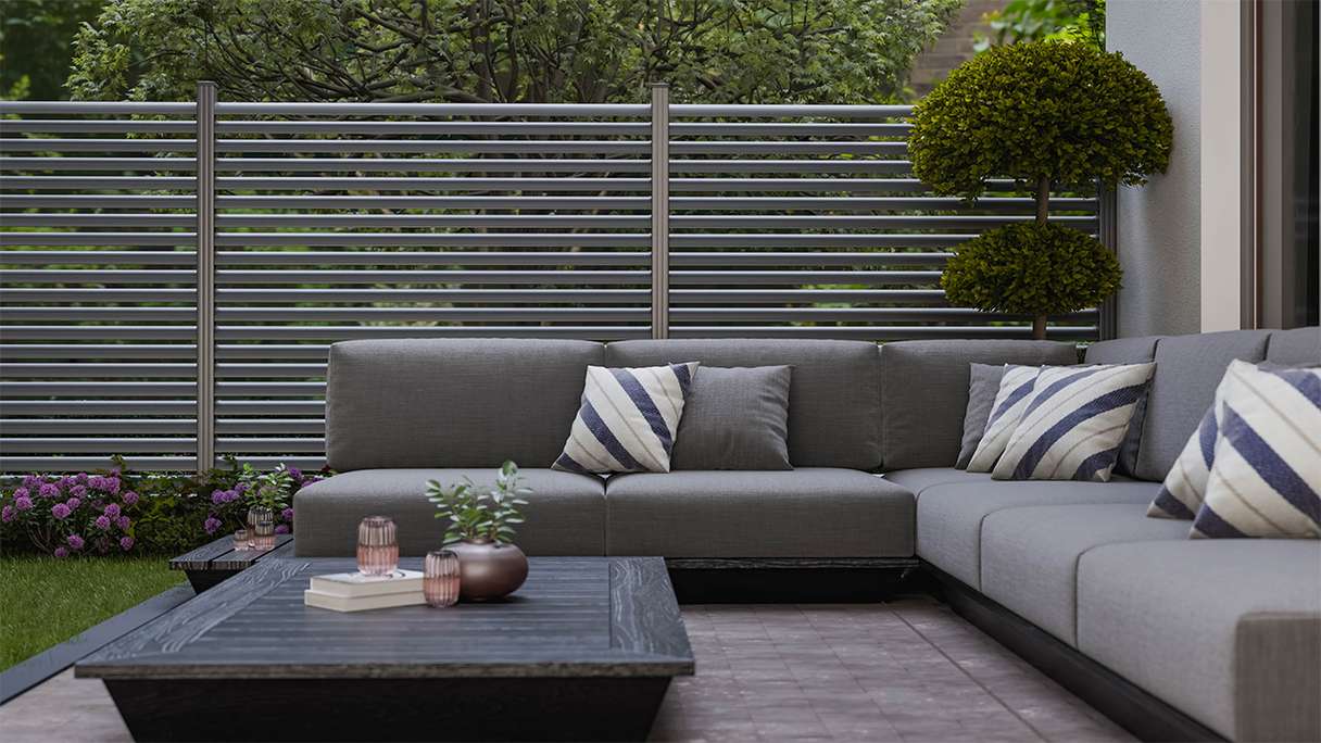 planeo Gardence Metallic Ellipse - Aluminium Garden Fence Square Anthracite | DB703