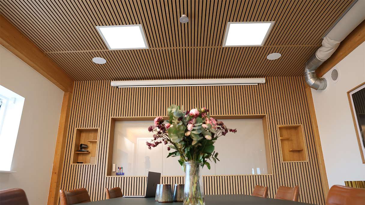 planeo acoustic panels - natural oak 2480 x 600 x 21.5 mm | fire-retardant