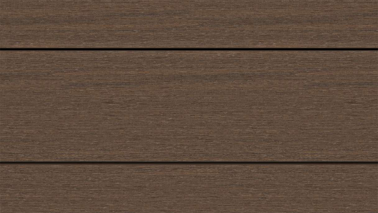 planeo WOODLine Nature - WPC CoEx coated decking board hollow chamber - Ipe Brown 3m textured/smooth brushed