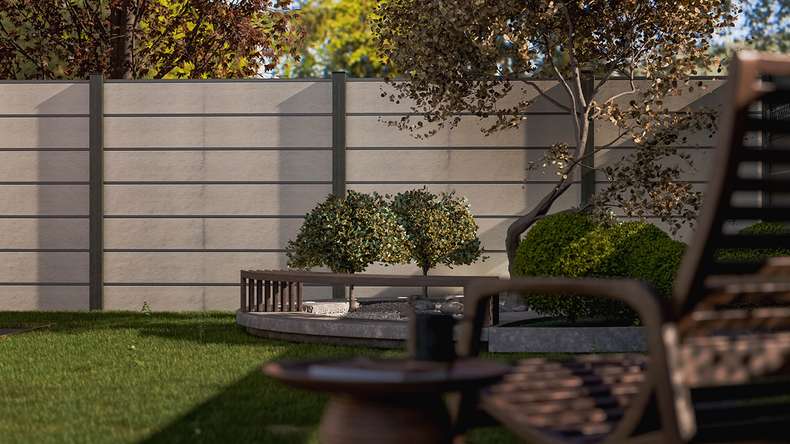 planeo Solid Grande - Premium Garden Fence Bi-Color White