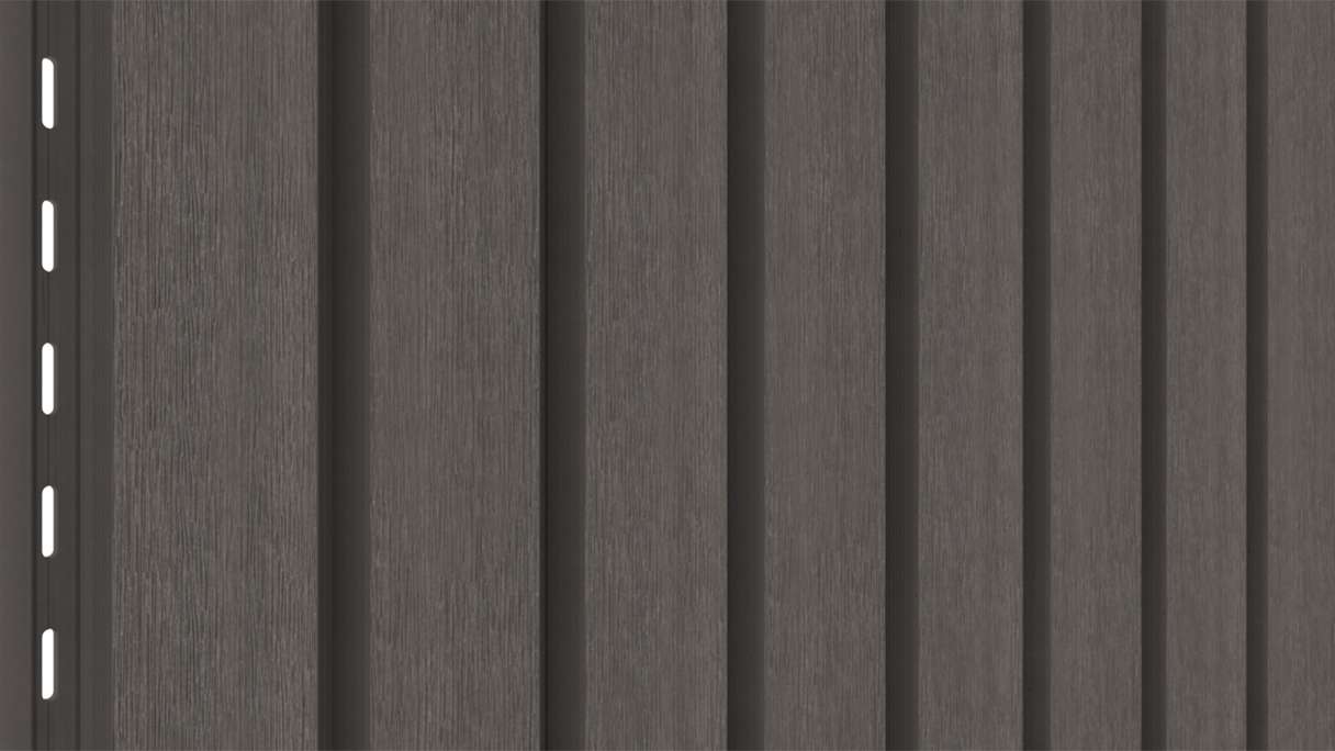 planeo LINEA Wide – WPC CoEx cladding, dark grey, 2900 x 181 mm