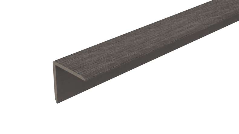 planeo LINEA – WPC CoEx internal and external corner profile, dark grey, 2900 x 55 x 55 mm