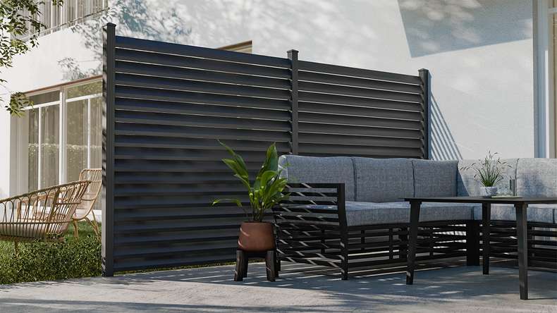 planeo Gardence Metallic Rhombus - Aluminium Garden Fence Square Anthracite | DB703