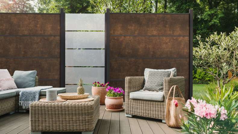 planeo Ambiente - glass privacy screen vertical block stripes 90 x 180 cm