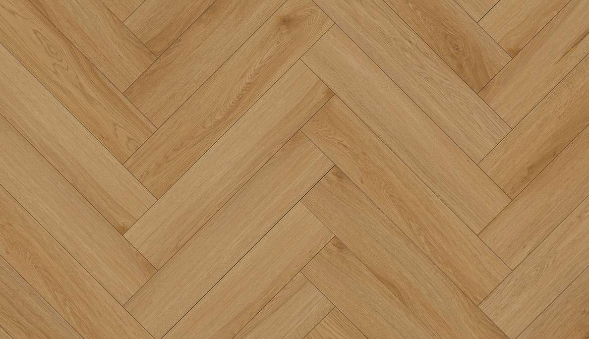 planeo Rigid Click Vinyl – SolutionX 2-in-1 Herringbone Oak Gold