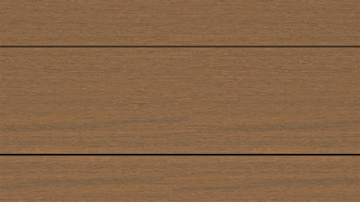 planeo UNIDeck – WPC CoEx-coated decking board, Burma Teak, 3m – textured/smooth brushed