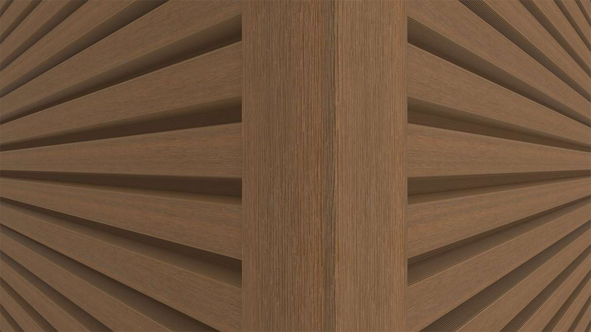 planeo LINEA Slim – WPC CoEx cladding, Burma Teak, 2900 x 215 mm