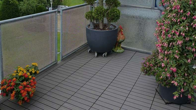 planeo WPC patio tile anthracite 30x30 cm - 6 pce.