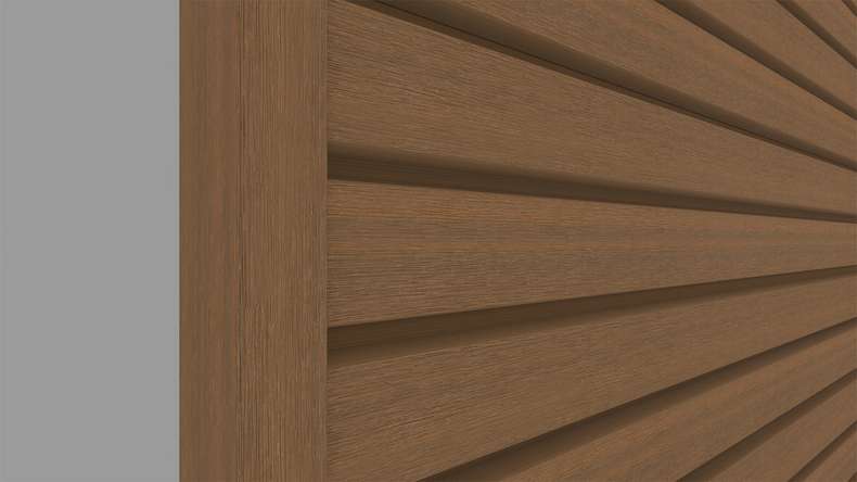 planeo LINEA Wide – WPC CoEx cladding, Burma Teak, 2900 x 181 mm