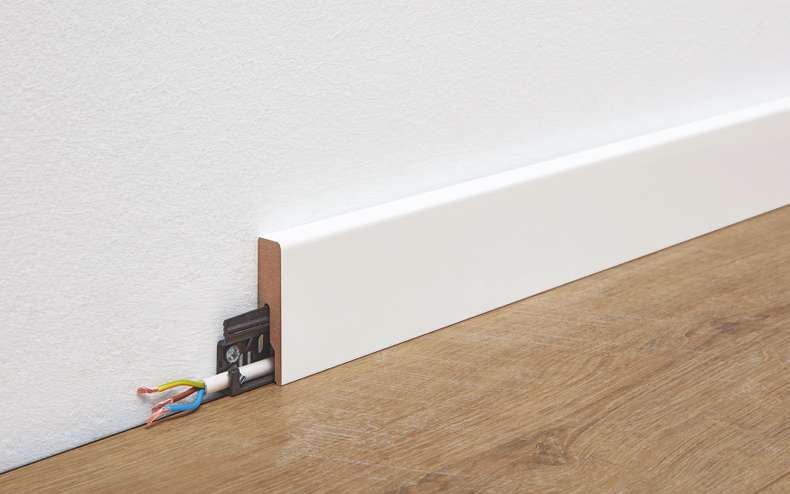 MEISTER skirting boards Uni white glossy DF 324 - 2380 x 60 x 16 mm (200013-2380-00324)