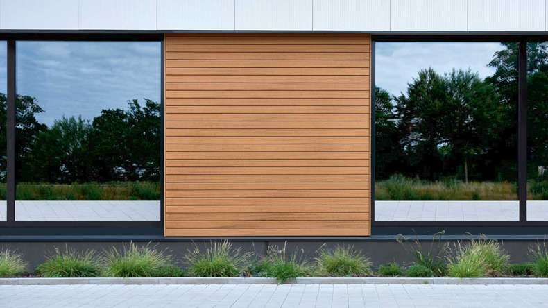 planeo Fassado - WPC rhombus strip facade cladding Prime oak brown